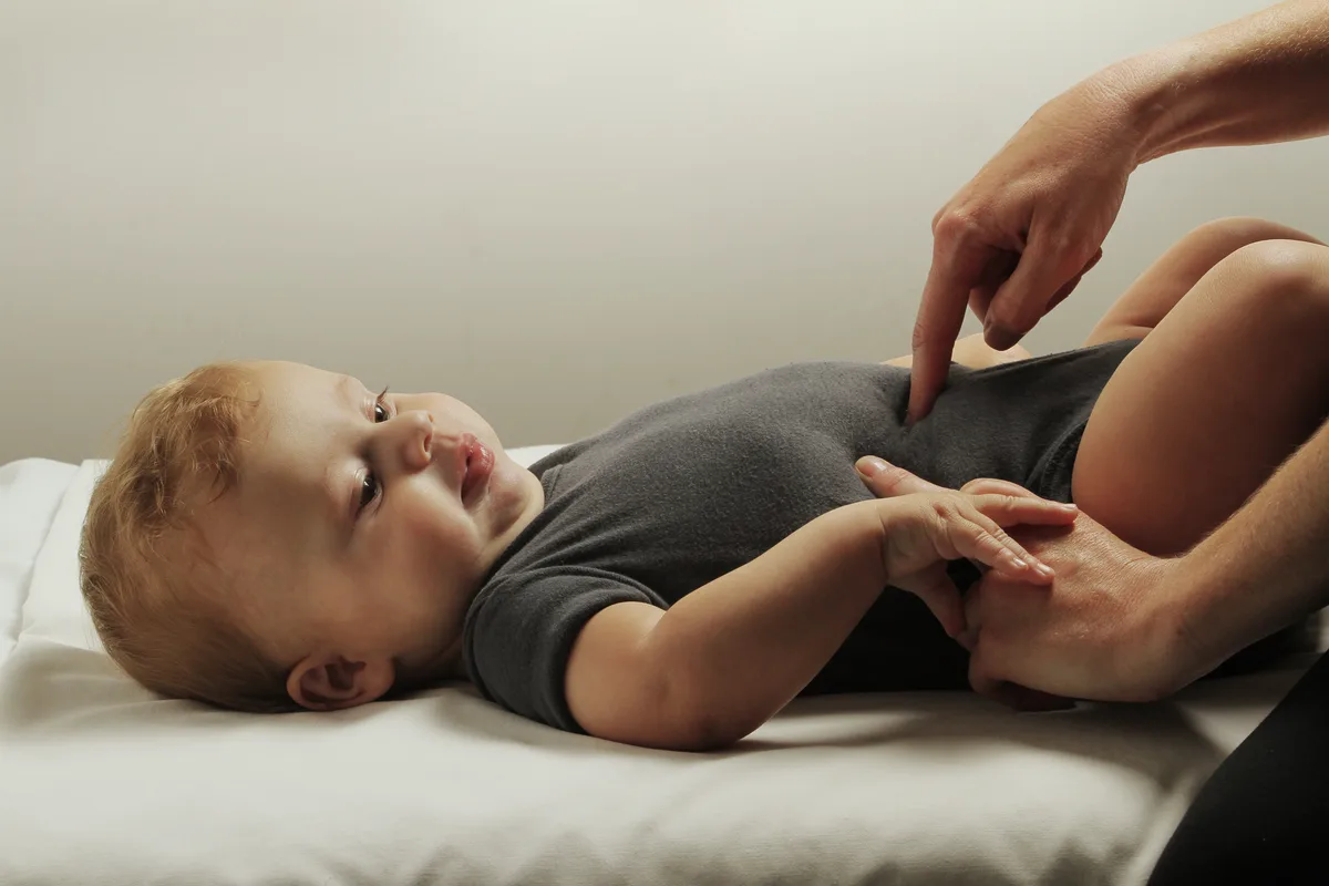 Gentle Bowen therapy on an infant